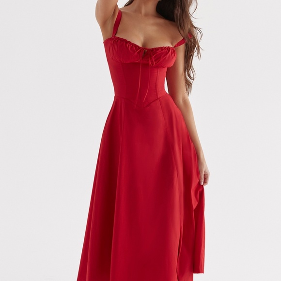 House of CB Carmen Dress in Red Rose - Picture 1 of 5